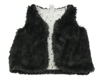 Antracitová kožušinová podšitá vesta H&M