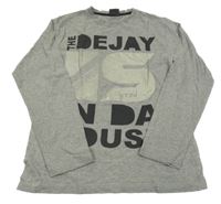 Šedé melírované triko s nápisem