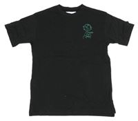 Čierne oversize tričko so zeměkoulí Zara