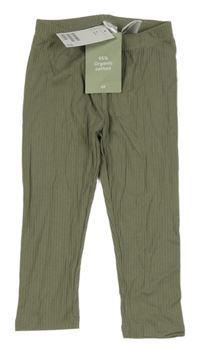Nové - Khaki žebrované legíny H&M