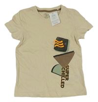 Nové - Béžové tričko s potlačou Pep&Co