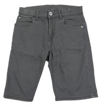 Tmavošedé riflové slim fit kraťasy H&M