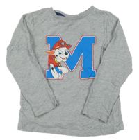 Sivé melírované tričko s Marshallem Nickelodeon