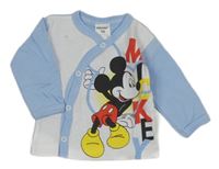 Bílo-světlemodré propínací triko s Mickeym
