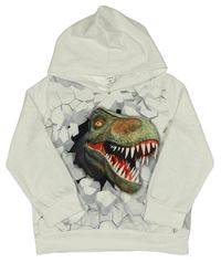 Biela ľahká mikina s dinosaurom a kapucňou Shein