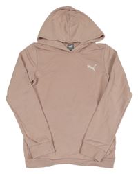 Růžová mikina s logem a kapucí Puma