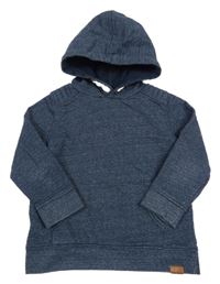 Tmavomodrá melírovaná mikina s kapucňou Tom Tailor