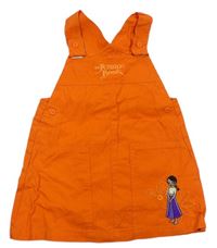 Oranžové plátenné šaty s nápisom Disney