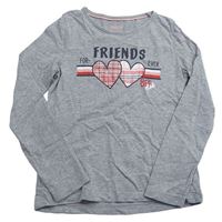 Sivé melírované pyžamové tričko s nápisom a srdci zn. Pepperts