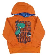 Oranžová mikina s dinem a kapucí Kiki&Koko