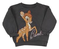 Tmavošedá mikina s Bambim Disney