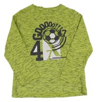 Zeleno-šedé melírované triko s potiskem Topolino