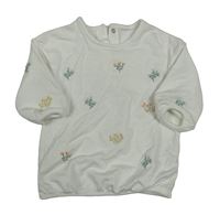 Smetanová lehká mikina s výšivkami George