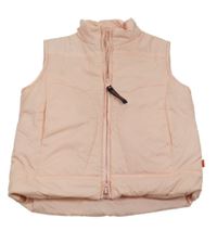 Svetloružová šušťáková zateplená vesta