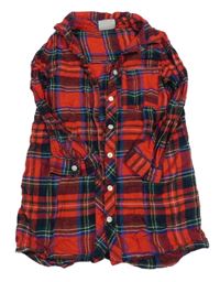 Červeno-zeleno-modré kockované prepínaci košeľové šaty Matalan