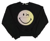 Čierna oversize mikina so smajlíkom H&M