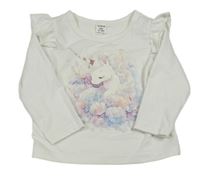 Bílé triko s jednorožcem shein