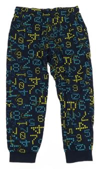 Tmavomodro-modro-žlté vzorované tepláky Pep&Co