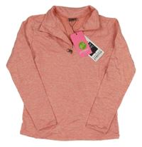 Nové - broskvová melírovaná sportovní mikina 