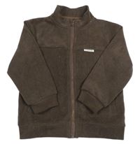 Hnedá rebrovaná zamatová prepínaci mikina s nášivkou Name it