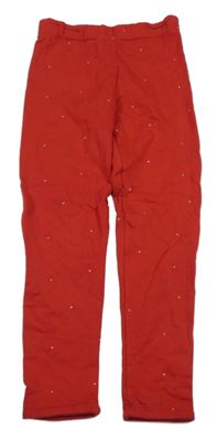 Červené bodkovaná é legíny H&M