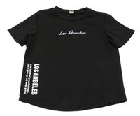 Čierne sortovní tričko s nápisom Shein