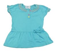 Modrá tunika s farebnou výšivkou Topomini