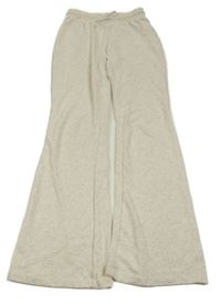 Světlebéžové melírované široké tepláky H&M