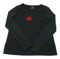 Černé triko s kamínky H&M