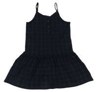 Čierno-tmavosivé kockované šaty s gombíkmi F&F