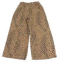 Hnedo-čierne palazzo nohavice s leopardím vzorom Shein