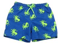 Modré plážové kraťasy s chobotnicemi Primark