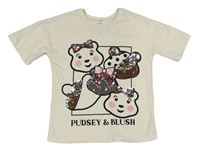 Bílé tričko s Blush a flitry George