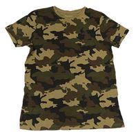 Béžovo-khaki-černé army tričko Primark