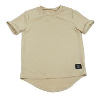 Béžové žebrované tričko Shein