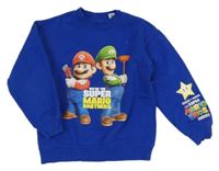 Tmavomodrá mikina s Mariem a Luigim H&M