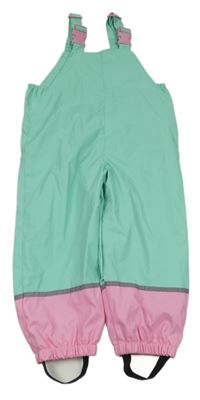 Mintovo-růžové voděodolné laclové kalhoty Kiki&Koko