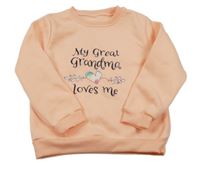 Marhuľová mikina s nápisom a srdcem