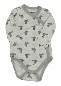 Bílo-šedé zavinovací body se slony Tchibo