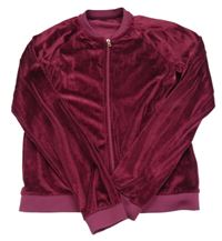 Vínová zamatová prepínaci mikina C&A