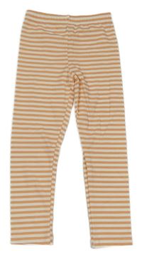 Broskvovo-biele pruhované legíny