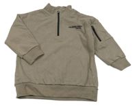 Šedohnědá mikina s nápisom Next