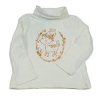 Biely rolák s laní a kvetmi C&A