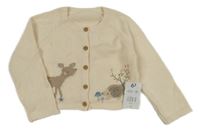 Nové - Smetanový propínací svetr se zvířátky George