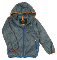 Šedá šusťáková jarní bunda s logem a kapucí Portwest