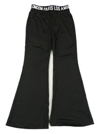 Čierne flare legíny s nápismi Shein