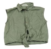 Khaki crop halenka H&M