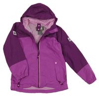 Fialová šusťáková jarní funkční bunda s kapucí Jack Wolfskin