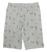 Biele crop legíny so zvieratkami