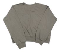 Hnědá crop oversize mikina H&M